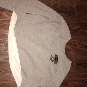 Gray long sleeve crop top